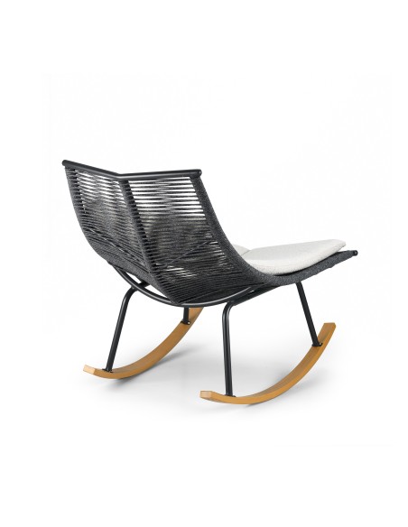 DRASTIS 05 BLACK ROCKING ARMCHAIR 95x99x97 WITH CUSHION