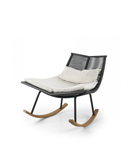 DRASTIS 05 BLACK ROCKING ARMCHAIR 95x99x97 WITH CUSHION