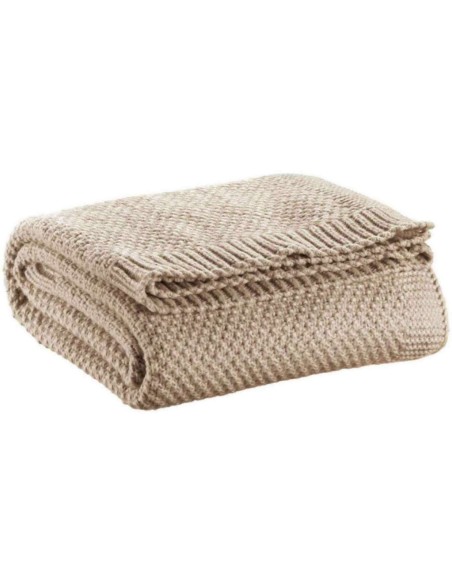 SOFA BLANKET VIVARAISE DANILO NATUREL 130x160 100% POLYESTER