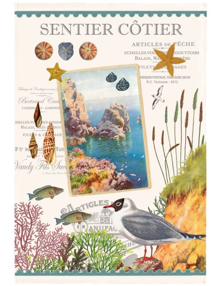 KITCHEN TOWEL WINKLER SENTIER COTIER ECRU 48x72 100% COTTON