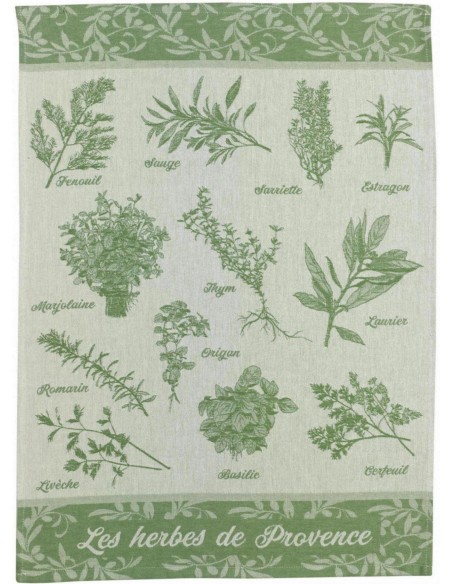 KITCHEN TOWEL WINKLER HERBES DE PROVENCE VERT 50x70 100% COTTON