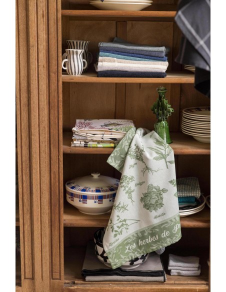 KITCHEN TOWEL WINKLER HERBES DE PROVENCE VERT 50x70 100% COTTON
