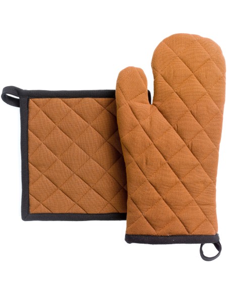 KITCHEN PLATE GLOVE WINKLER GRACE CARAMEL 15x32 100% COTTON