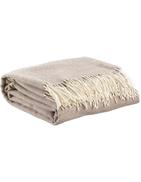 THROW CARINA VIVARAISE  NATUREL 130x190 90%MERINO WOOL 10%CASHMER