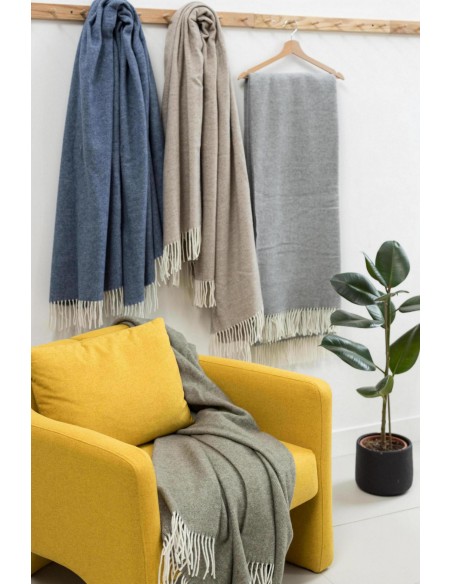 THROW CARINA VIVARAISE PERLE 130x190 90%MERINO WOOL 10%CASHMER