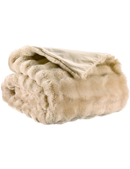 THROW VIVARAISE BERTON NATUREL 180x220 100% RECYCLED POLYESTER