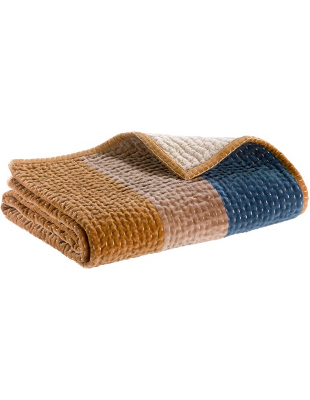 ΑΝΩΣΤΡΩΜΑ ΚΑΝΑΠΕ VIVARAISE ELISE PATCH COBALT 80x180 100% ΒΑΜΒΑΚΕΡΟ ΒΕΛΟΥΔΟ