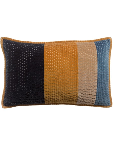 CUSHION VIVARAISE ELISE PATCHS COBALT 40x65 100% VELVET COTTON