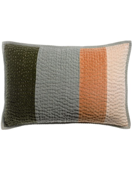 CUSHION VIVARAISE ELISE PATCHS VERVEINE 40x65 100% VELVET COTTON