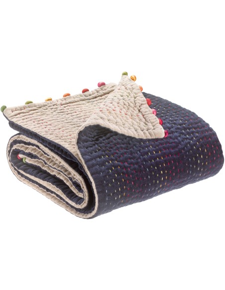 THROW VIVARAISE GASTOUNET VIVARAISE COBALT 140x200 100% COTTON