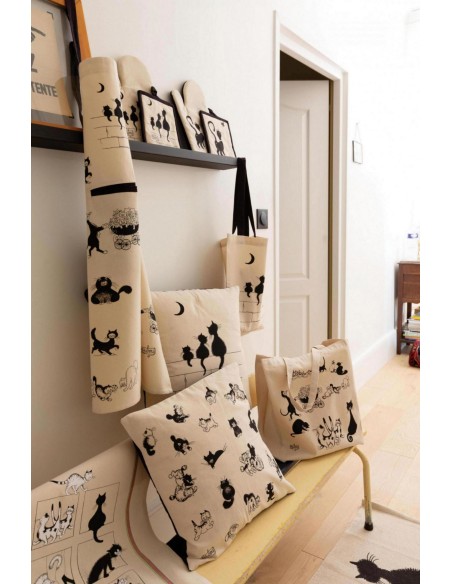 KITCHEN APRON WINKLER DUBOUT 3 CHATS BEIGE 72x85 100% COTTON