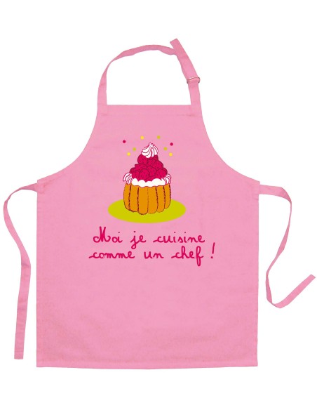 CHILDREN'S KITCHEN APRON WINKLER JE CUISINE ROSE 52x63 100% COTTON