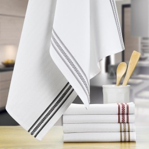 KITCHEN TOWEL WINKLER BANDE DAMIER ROUGE 50x70 100% COTTON 2