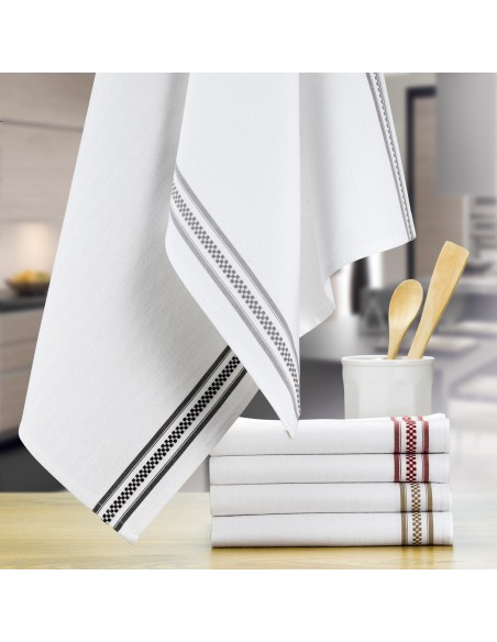 ΠΕΤΣΕΤΑ ΚΟΥΖΙΝΑΣ WINKLER BANDE DAMIER ROUGE 50x70 100% ΒΑΜΒΑΚΙ