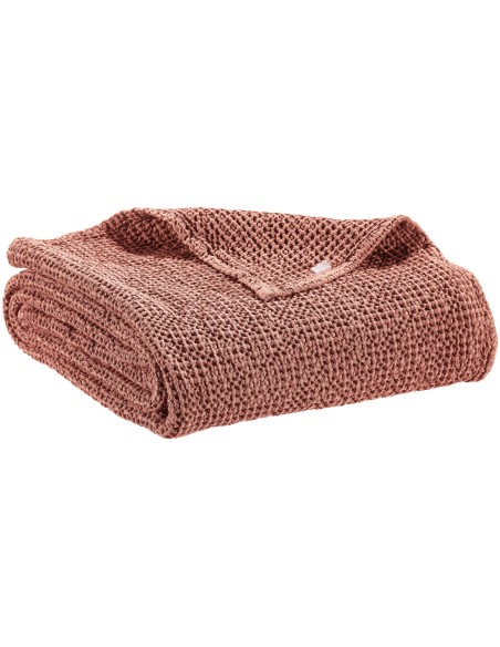THROW VIVARAISE MAIA TERRACOTTA 180x260 100% RECYCLED COTTON