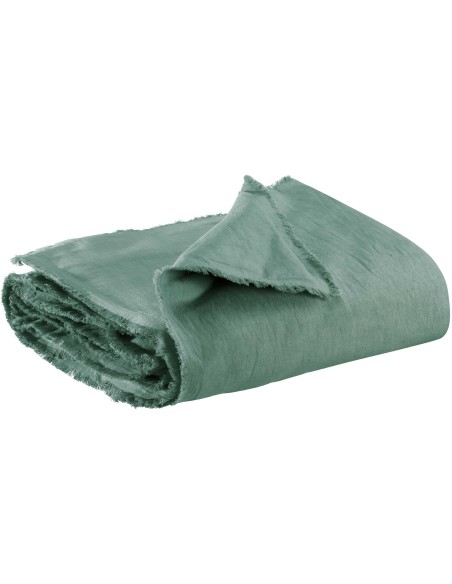 THROW VIVARAISE LALY PRUSSE 135x200 50% LINEN 50% COTTON