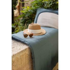 THROW VIVARAISE LALY PRUSSE 135x200 50% LINEN 50% COTTON 2