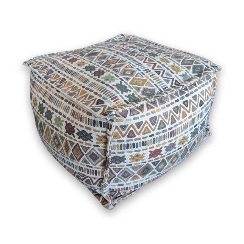 ΠΟΥΦ ΕΘΝΙΚ 55x55x30 70%VISCOSE - 30%LINO