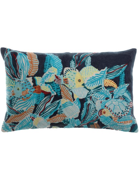 HANDMADE CUSHION VIVARAISE DORI MARINE 30x50 100% COTTON