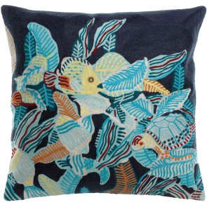 HANDMADE CUSHION VIVARAISE DORI MARINE 45x45 100% COTTON