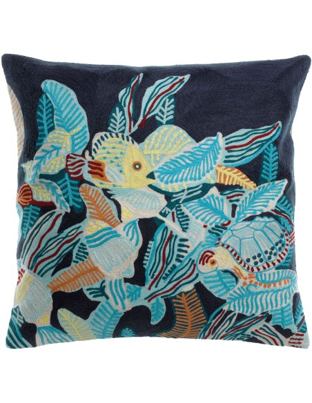 HANDMADE CUSHION VIVARAISE DORI MARINE 45x45 100% COTTON