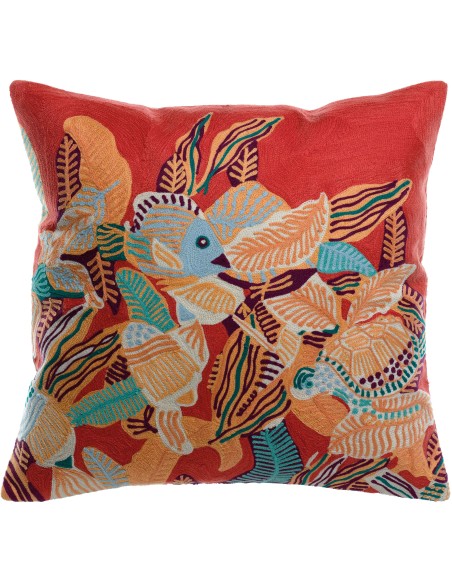 HANDMADE CUSHION VIVARAISE DORI PAPAYE 45x45 100% COTTON