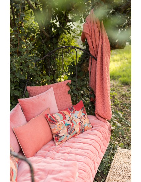 HANDMADE CUSHION VIVARAISE DORI PAPAYE 45x45 100% COTTON