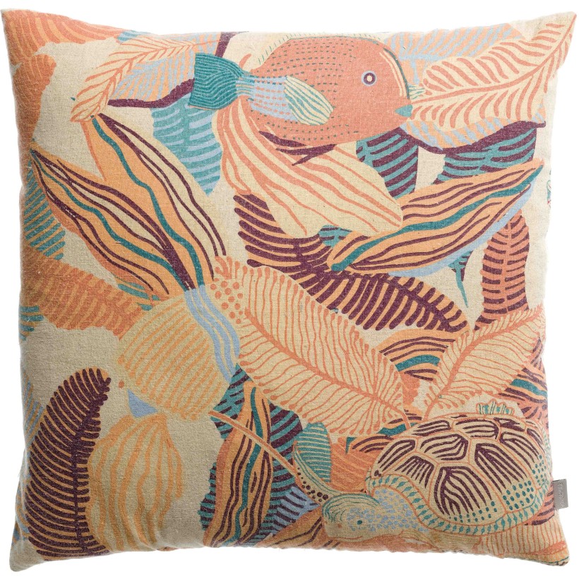 CUSHION VIVARAISE DORI PAPAYE 45x45 IMPRIME 55% LINEN 45% COTTON