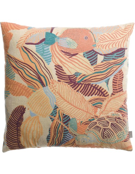 CUSHION VIVARAISE DORI PAPAYE 45x45 IMPRIME 55% LINEN 45% COTTON