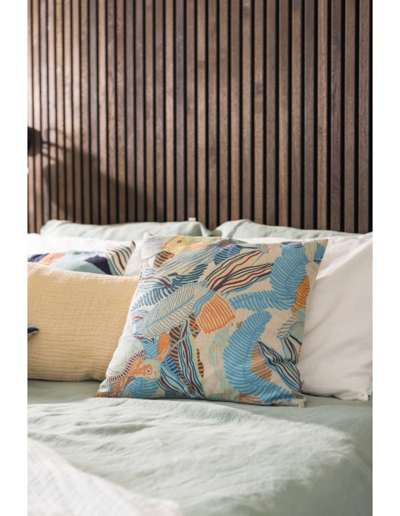 CUSHION VIVARAISE DORI LAGON 30x50 IMPRIME 55% LINEN 45% COTTON