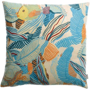 CUSHION VIVARAISE DORI LAGON 45x45 IMPRIME 55% LINEN 45%...