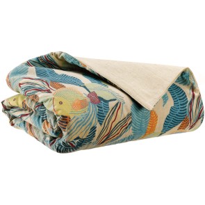 THROW VIVARAISE DORI LAGON 135x200 55%LINEN 45%COTTON