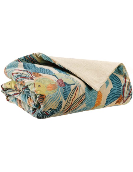 THROW VIVARAISE DORI LAGON 135x200 55%LINEN 45%COTTON