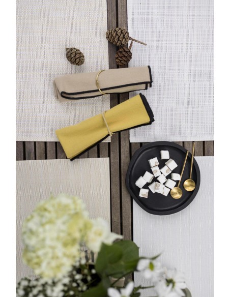 PLACE MAT WINKLER CANNA NEIGE/ARGENT 33×45 75%PVC 25%POLYESTER