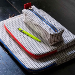 PENCIL CASE LA CERISE STYLO BLUE ORGANIC COTTON 2