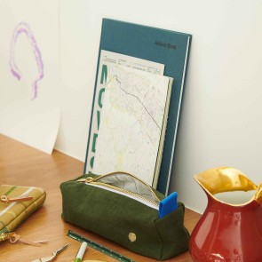 PENCIL CASE LA CERISE IONA KALE ORGANIC COTTON 2