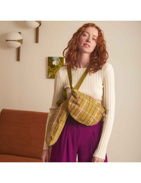 BUM BAG LA CERISE SCOTTY MARRON 28x19 ORGANIC COTTON