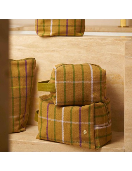 ΤΣΑΝΤΑΚΙ ΜΠΑΝΙΟΥ LA CERISE ΚΙΤΡΙΝΟ ΚΑΡΩ 22x18 ΑΠΟ ΟΡΓΑΝΙΚΟ ΒΑΜΒΑΚΙ