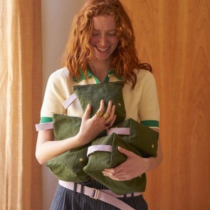 TOILETRY BAG LA CERISE IONA KALE 22x18 ORGANIC COTTON 2