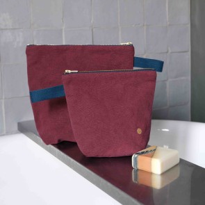 TOILETRY BAG LA CERISE IONA WINE 28x23 ORGANIC COTTON 2