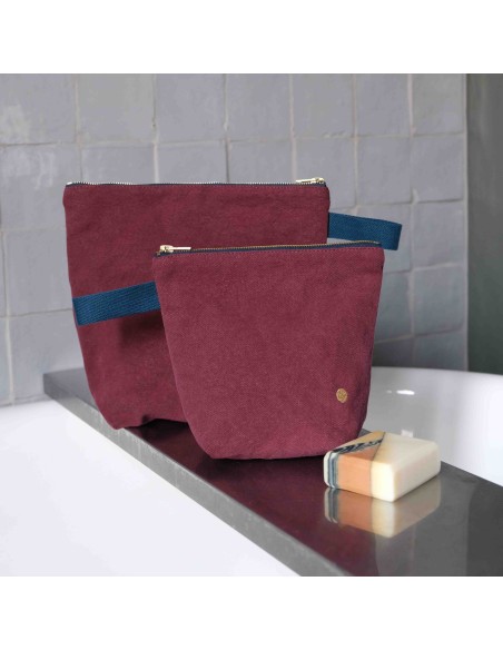 TOILETRY BAG LA CERISE IONA WINE 28x23 ORGANIC COTTON