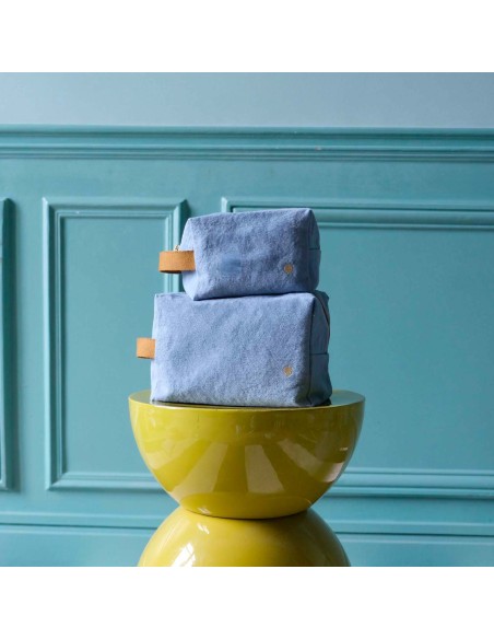 TOILETRY BAG LA CERISE CUBE IONA BLUETIFUL15.50x10 ORGANIC COTTON