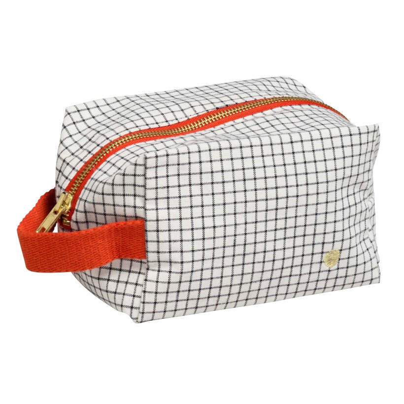 TOILETRY BAG LA CERISE CUBE STYLO ROUGE 15.50x10 ORGANIC COTTON