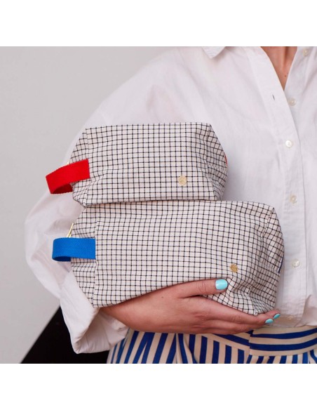 TOILETRY BAG LA CERISE CUBE STYLO ROUGE 15.50x10 ORGANIC COTTON