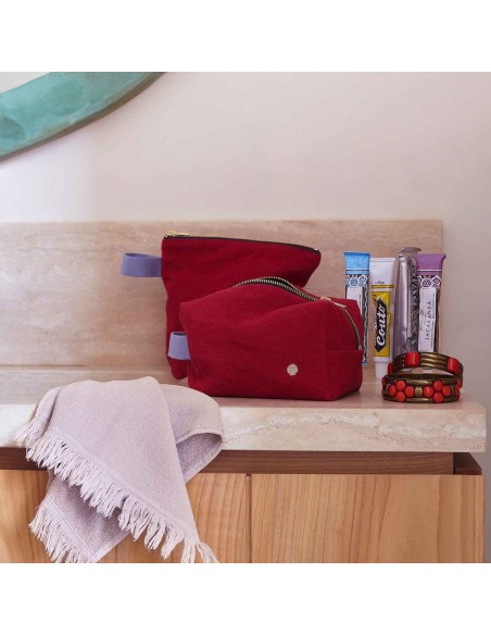 TOILETRY BAG LA CERISE CUBE IONA CHERRY 15.50x10 ORGANIC COTTON