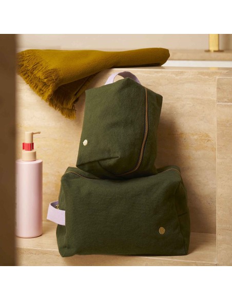 TOILETRY BAG LA CERISE CUBE IONA KALE 15.50x10 ORGANIC COTTON