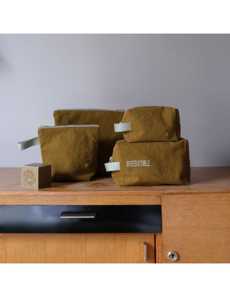 TOILETRY BAG LA CERISE CUBE IONA NUTS 15.50x10 ORGANIC COTTON