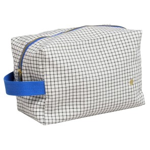 TOILETRY BAG LA CERISE CUBE STYLO BLEU 22x14 ORGANIC COTTON