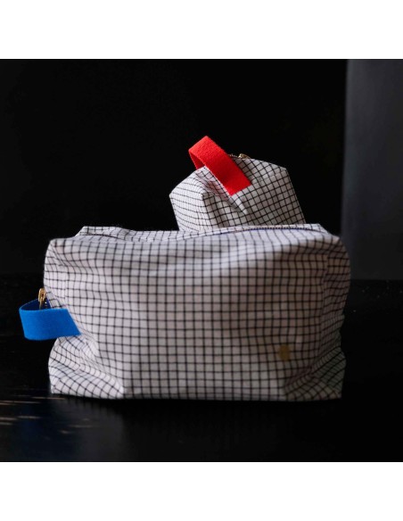 TOILETRY BAG LA CERISE CUBE STYLO BLEU 22x14 ORGANIC COTTON