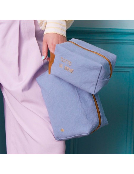 TOILETRY BAG LA CERISE CUBE IONA BLUETIFUL 22x14 ORGANIC COTTON